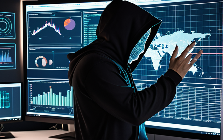 **Image Prompt:** A modern office scene. On one side, a financial analyst using advanced data analytics software and AI-powered tools to evaluate a company's financial data. Holographic charts and real-time data streams surround them. On the other side, a hacker in a dark hoodie attempting a cyberattack on the same company, represented by digital firewalls and data breaches. The scene visually represents the balance between digitalization and cybersecurity risks in business valuation.