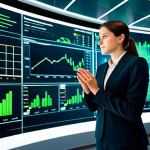 A professional financial analyst, fully clothed in a modest business suit, stands in a sophisticated, modern data analysis center. She is surrounded by large holographic displays showing a blend of traditional financial charts, abstract representations of unstructured data feeds, and subtle green energy motifs symbolizing ESG factors. Her hands are precisely interacting with the data, indicating a deep level of engagement. The setting emphasizes innovation and the integration of diverse information sources. The image should convey a sense of insightful analysis and forward-thinking. Perfect anatomy, correct proportions, natural pose, well-formed hands, proper finger count, natural body proportions, professional photography, high quality, safe for work, appropriate content, family-friendly.