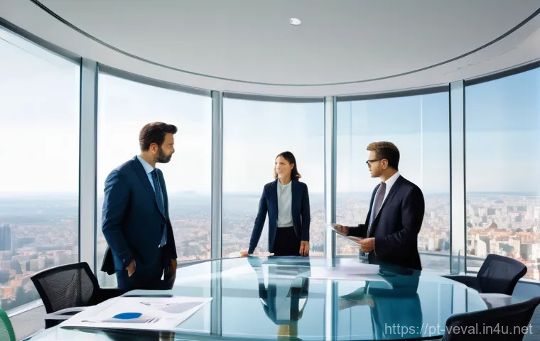 기업가치평가사 M A 사례 연구 - **Prompt:** "A diverse group of finance professionals, dressed in smart business attire, are gathere...
