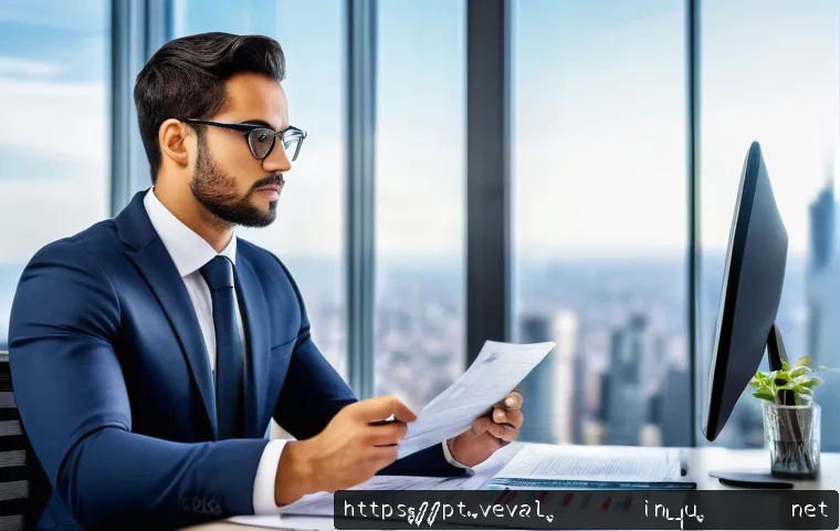 기업가치평가사 직무와 관련된 자격증 - A professional financial analyst in a modern office setting, intensely focused on multiple computer ...