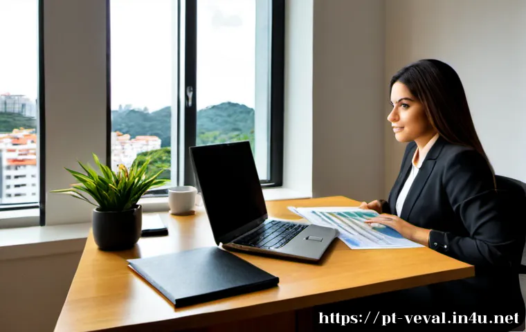 기업가치평가사 이직 준비 - Photorealistic Brazilian corporate finance professional preparing for a career transition as a busin...